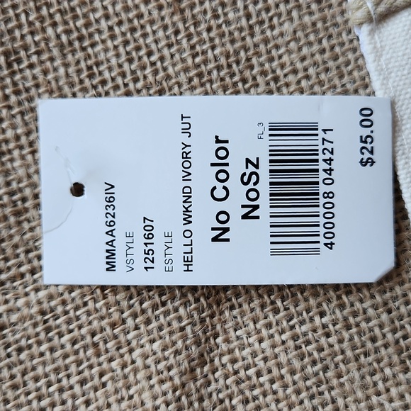 Hello Weekend Burlap Tote Bag - Picture 2 of 2